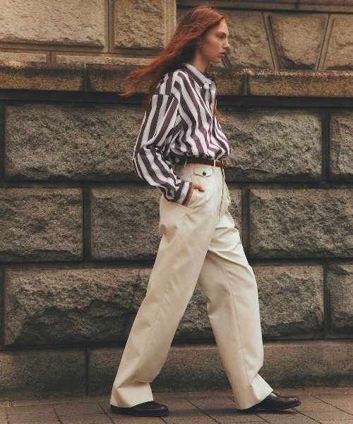ブラウス シャツ STRIPED DADDY SHIRT ストライプ ダディ シャツ レディース メンズ THE SHINZONE ブラウス シャツ STRIPED DADDY SHIRT ストライプ