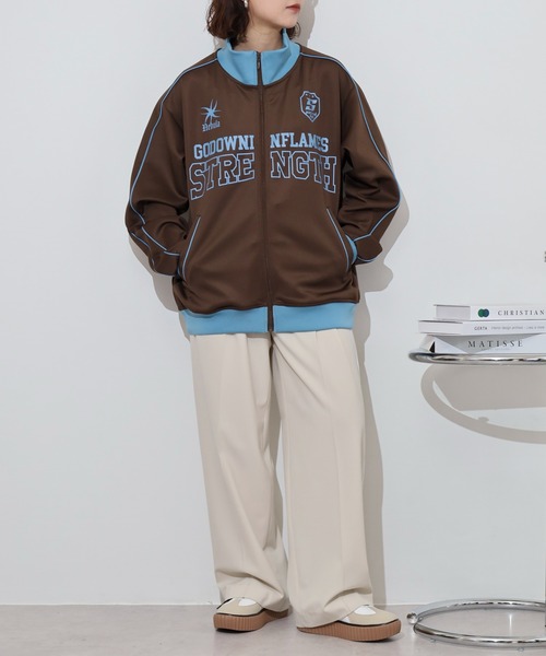 SUGGESTION ジャージ Sideline printed track jacket / サイドライン