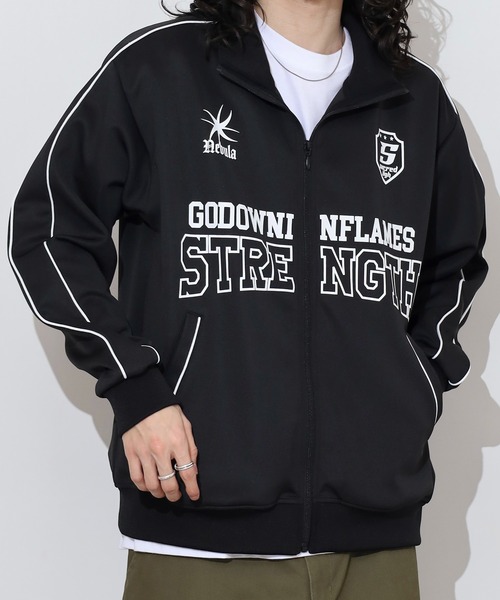 SUGGESTION ジャージ Sideline printed track jacket / サイドライン