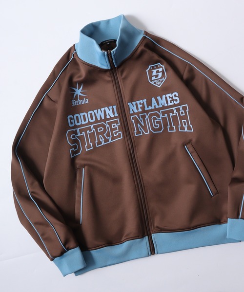 SUGGESTION ジャージ Sideline printed track jacket / サイドライン