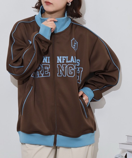 SUGGESTION ジャージ Sideline printed track jacket / サイドライン