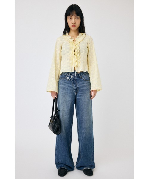 MOUSSY（マウジー） ブラウス シャツ FRONT TIE EYELET シャツ 