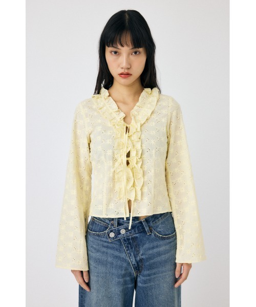 MOUSSY（マウジー） ブラウス シャツ FRONT TIE EYELET シャツ 