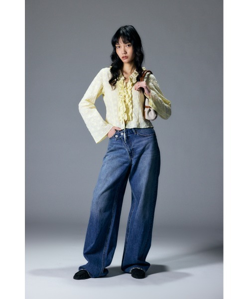 MOUSSY ブラウス シャツ FRONT TIE EYELET レディース
