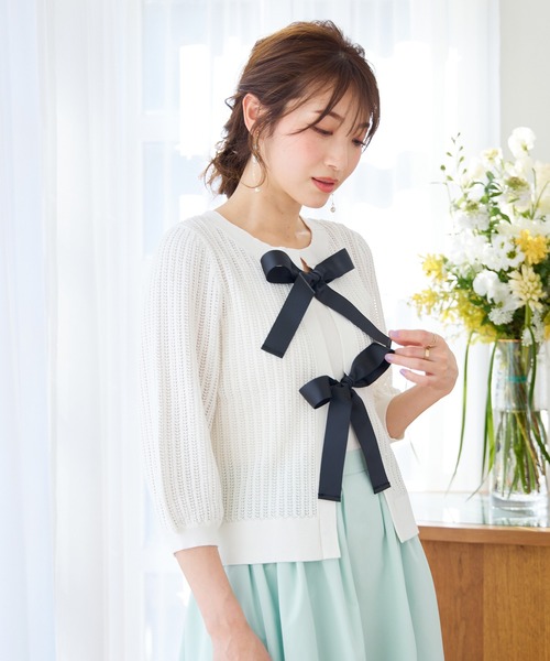 Rose Tiara（ローズティアラ） ニット セーター 「2WAY」リボンニット