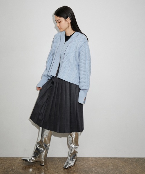 ADAM ET ROPE'（アダムエロペ） ニットカーディガン FREE サックス