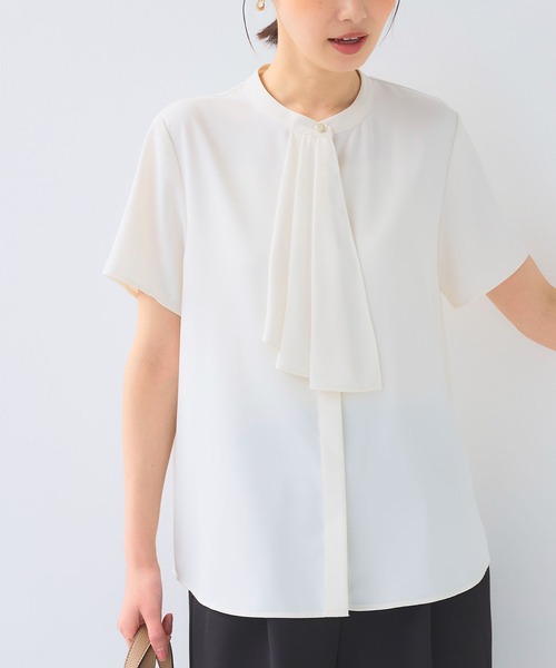 roughlow / 半袖ブラウス/FREE/コットン/WHT CROSS FUNCTION（クロスファンクション） ブラウス シャツ 「シワに