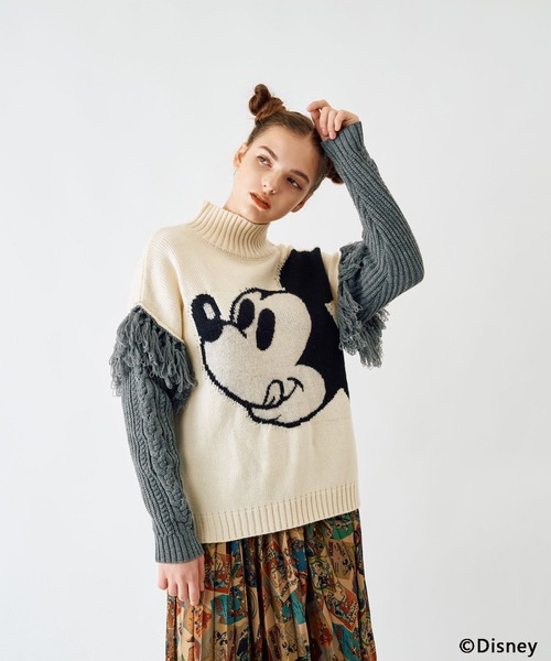 「4GEEKs by SPIRALGIRL」 長袖ニット「Disneyコラボ」 FREE オフホワイト レディース_画像3