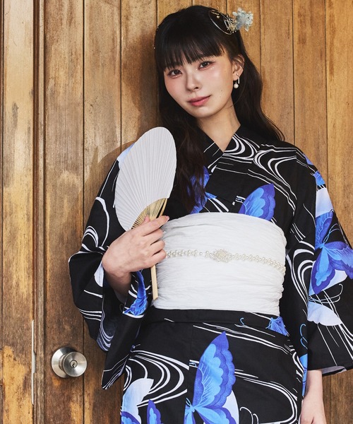 美品ゆかた　4本＋帯1本　まとめて 浴衣 「川口ゆりな×CELEN浴衣」兵児帯ゆかた4点セット 浴衣