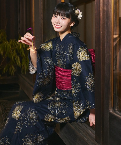 浴衣 「川口ゆりな×CELEN浴衣」兵児帯ゆかた4点セット 浴衣