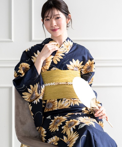CELEN 浴衣 「簡単着付け 兵児帯ゆかた4点セット」浴衣・兵児帯・腰紐2