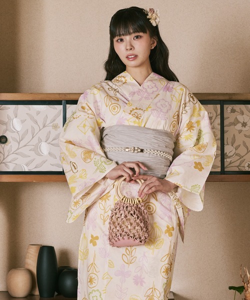 ゆゆ♡購入前にプロフ確認お願いします♪♡浴衣 帯 ベルト 手袋 セット 浴衣 「川口ゆりな×CELEN浴衣」兵児帯ゆかた4点セット 浴衣