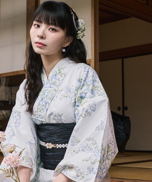 ゆゆ♡購入前にプロフ確認お願いします♪♡浴衣 帯 ベルト 手袋 セット 浴衣 「川口ゆりな×CELEN浴衣」兵児帯ゆかた4点セット 浴衣