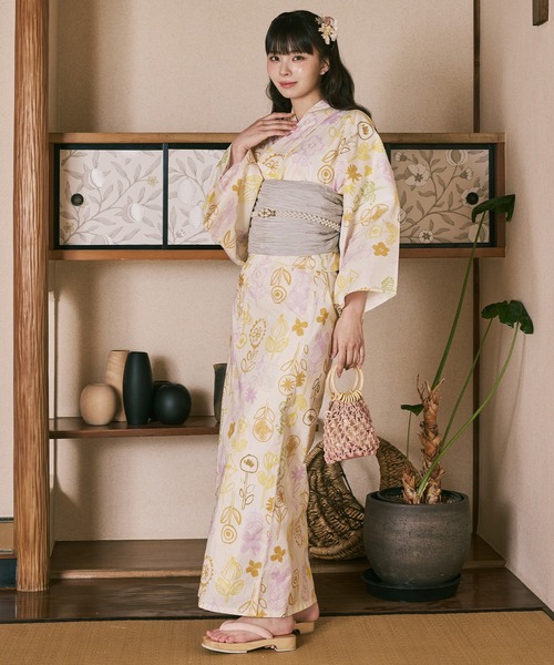 ゆゆ♡購入前にプロフ確認お願いします♪♡浴衣 帯 ベルト 手袋 セット 浴衣 「川口ゆりな×CELEN浴衣」兵児帯ゆかた4点セット 浴衣