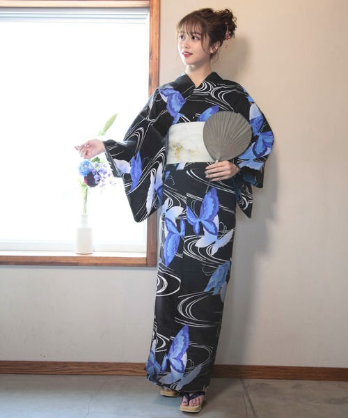 CELEN ゆかた 浴衣 「簡単着付け 兵児帯ゆかた4点セット」浴衣・兵児帯
