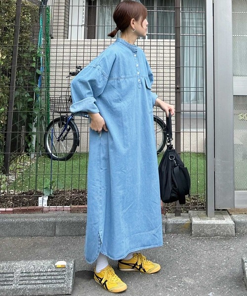 ワンピース 「CORNERS by KR」デニムヘンリーネックワンピース