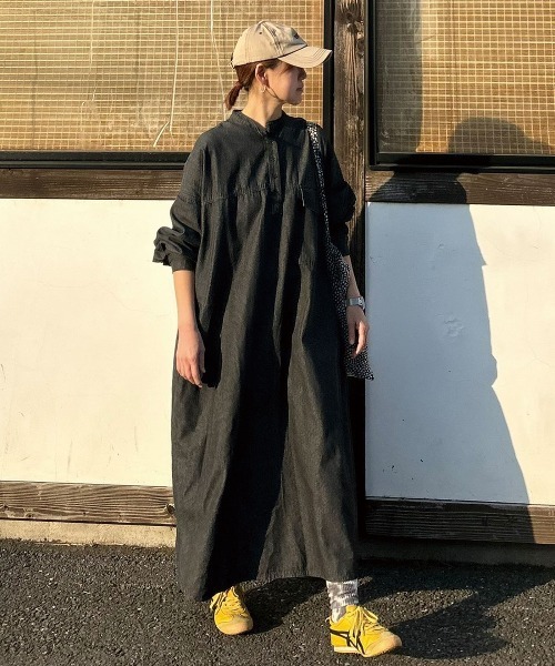 ワンピース 「CORNERS by KR」デニムヘンリーネックワンピース