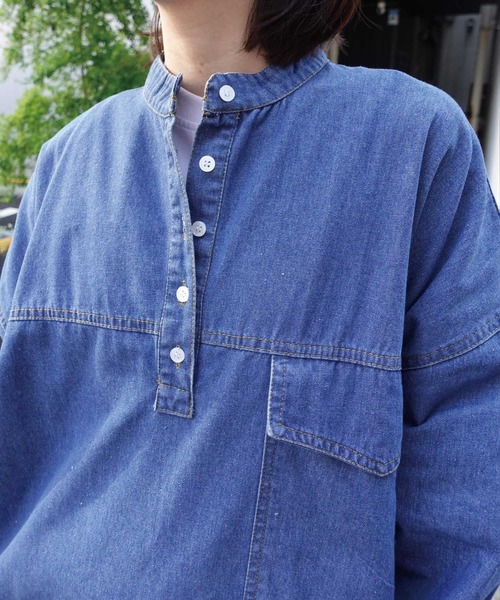 ワンピース 「CORNERS by KR」デニムヘンリーネックワンピース