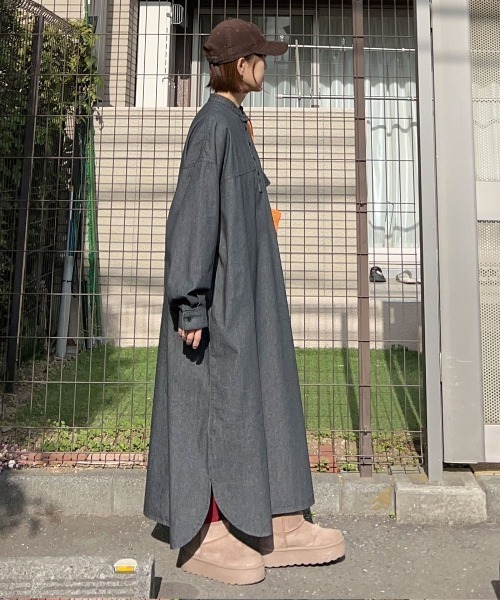 ワンピース 「CORNERS by KR」デニムヘンリーネックワンピース