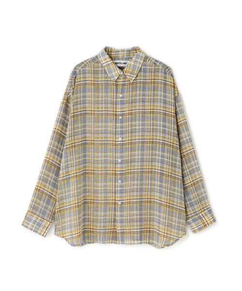 ブラウス シャツ WHITELAND/ホワイトランド/CHIFFON CHECK SHIRTS レディース メンズ WHITELAND/ホワイトランド/CHIFFON CHECK SHIRTS（シャツ