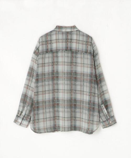 ブラウス シャツ WHITELAND/ホワイトランド/CHIFFON CHECK SHIRTS レディース メンズ WHITELAND シャツ WHITELAND/ホワイトランド/CHIFFON CHECK