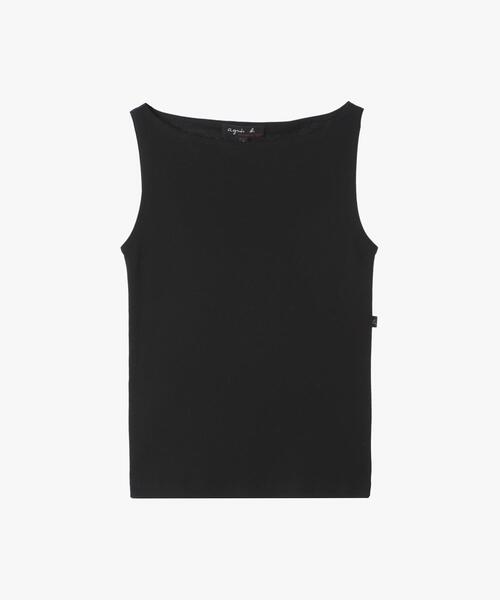 tシャツ コットン ボートネック ノースリーブ Tシャツ ”Leopard” レディース