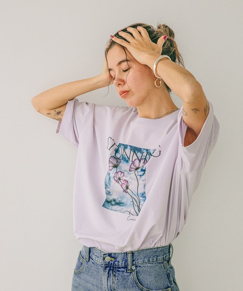tシャツ フォトプリントＴシャツ レディース COMME CA ISM tシャツ 速乾 フォトプリントTシャツ レディース