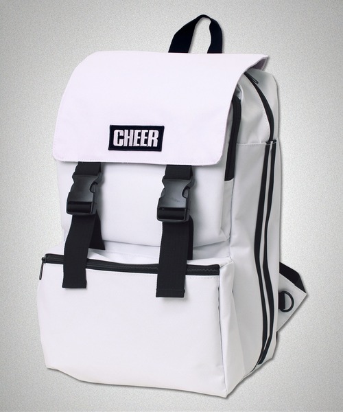 ホワイト キャンバス スクエア リュック バックパック CHEER（チアー） デイバック リュック サイドラインキャンバスフラップ