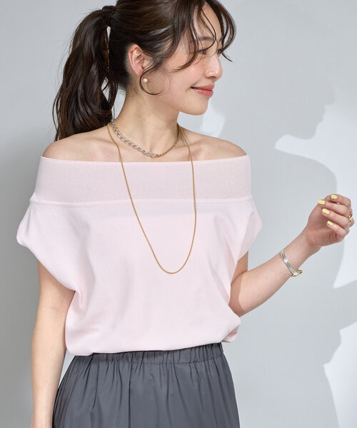 La boutique BonBon　クールタッチUVオフショルフレンチニット La boutique Bonbon ニット セーター 「完売カラー再追加！お