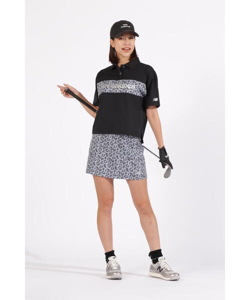ポロシャツ ポロ 「new balance golf」レオパード柄×ロゴ ハーフスリーブ ビッグ ポロシャツ (WOMENS) レディース New Balance Golf ポロシャツ ポロ 「new balance golf