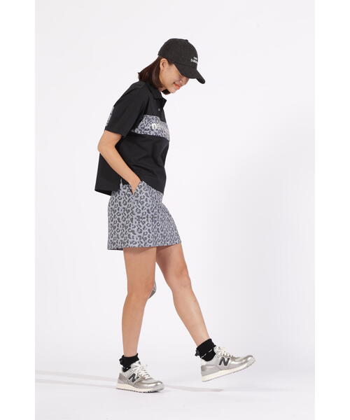 ポロシャツ ポロ 「new balance golf」レオパード柄×ロゴ ハーフスリーブ ビッグ ポロシャツ (WOMENS) レディース New Balance Golf ポロシャツ ポロ 「new balance golf