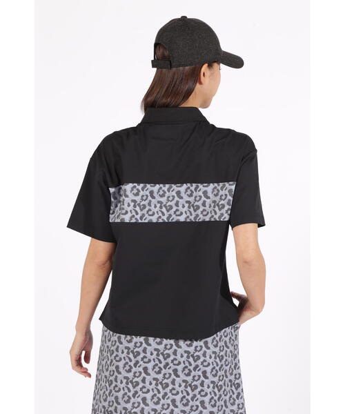 ポロシャツ ポロ 「new balance golf」レオパード柄×ロゴ ハーフスリーブ ビッグ ポロシャツ (WOMENS) レディース New Balance Golf ポロシャツ ポロ 「new balance golf