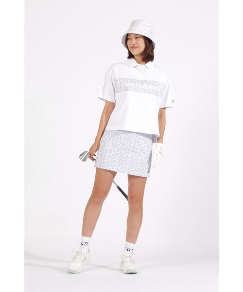 ポロシャツ ポロ 「new balance golf」レオパード柄×ロゴ ハーフスリーブ ビッグ ポロシャツ (WOMENS) レディース New Balance Golf ポロシャツ ポロ 「new balance golf