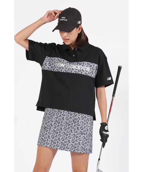 ポロシャツ ポロ 「new balance golf」レオパード柄×ロゴ ハーフスリーブ ビッグ ポロシャツ (WOMENS) レディース