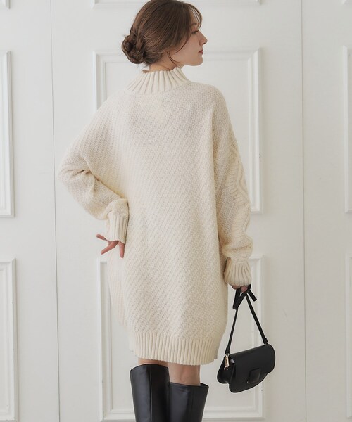 「couture brooch」 ニットワンピース 38 ベージュ レディース_画像5