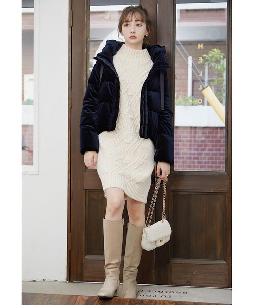 「couture brooch」 ニットワンピース 38 ベージュ レディース_画像8