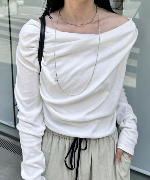 「6」 長袖カットソー FREE ライトグレー レディース WHO'S WHO gallery 「WHO'S gallery」 長袖カットソー FREE