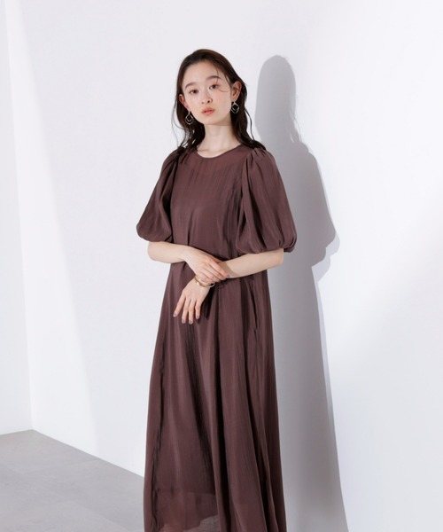 Freckle Seoul グレー　ワンピース パフスリーブ N.Natural Beauty Basic ワンピース 「PS/低身長サイズ」シアー