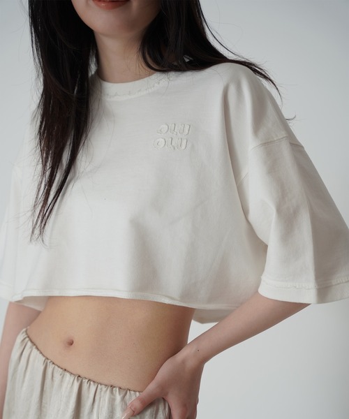 tシャツ ロゴ刺繍 ボクシー TEE KINO THE KEI レディース