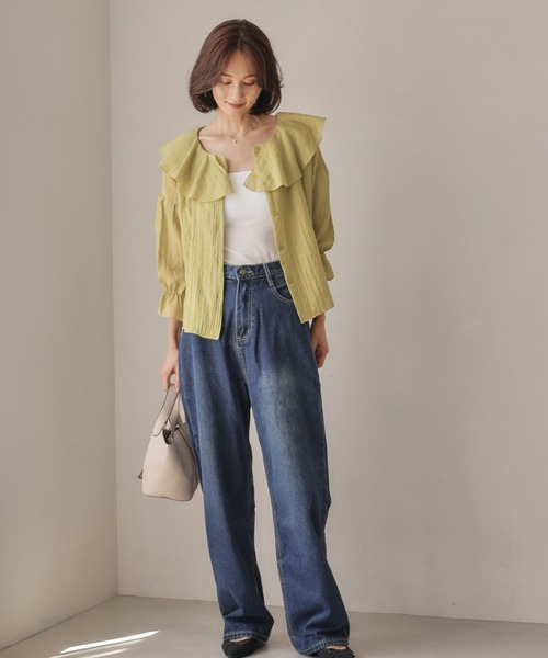 ブラウス シャツ 2wayラッフルフリル襟ブラウス レディース : ZOZOTOWN