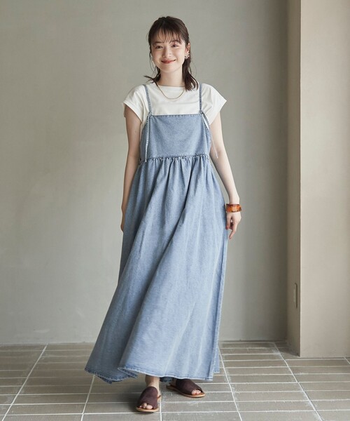 coen（コーエン） ワンピース コットンレーヨンデニムキャミワンピース
