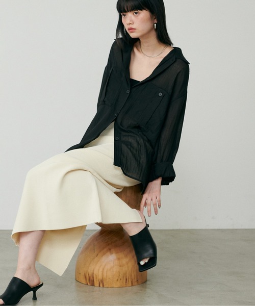 LARUTA ブラウス シャツ 「LARUTA」「Web限定」シアーサファリ