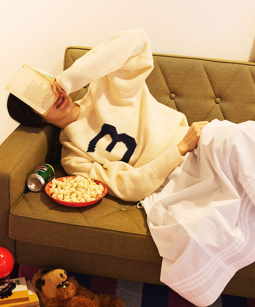 パーリッシィ　PAR ICI　ウール100 ハンドニット セーター　アイボリー パーリッシィ PAR ICI ウール100 ハンドニット セーター アイボリー