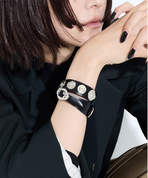 TOGA TOO レザーバングル TOGA TOO/トーガトゥー】Double leather bangle/ダブルレザー