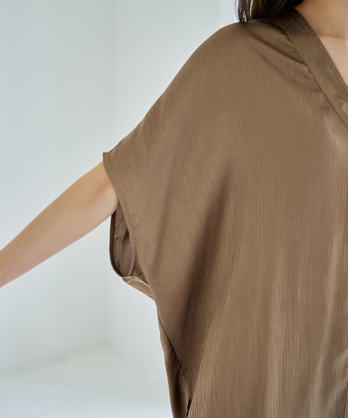 STYLE DELI（スタイルデリ） tシャツ 「LUXE」楊柳ゆったりVネック