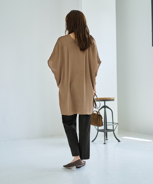 STYLE DELI（スタイルデリ） tシャツ 「LUXE」楊柳ゆったりVネック
