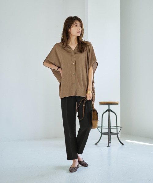 STYLE DELI（スタイルデリ） tシャツ 「LUXE」楊柳ゆったりVネック 