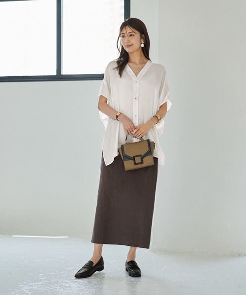 STYLE DELI（スタイルデリ） tシャツ 「LUXE」楊柳ゆったりVネック