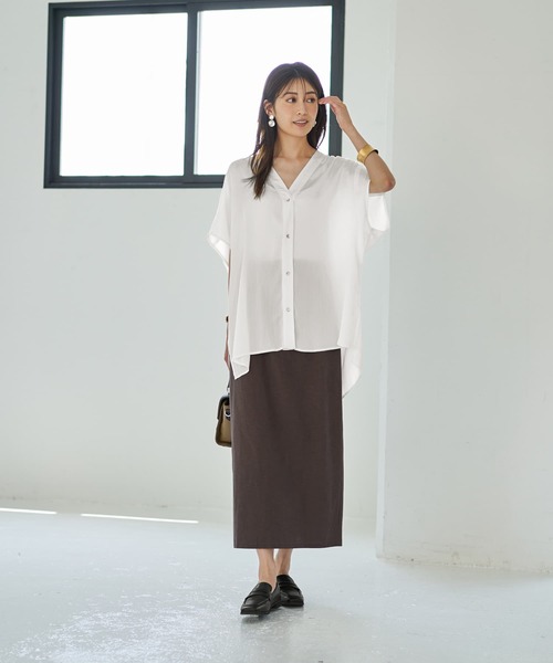STYLE DELI（スタイルデリ） tシャツ 「LUXE」楊柳ゆったりVネック