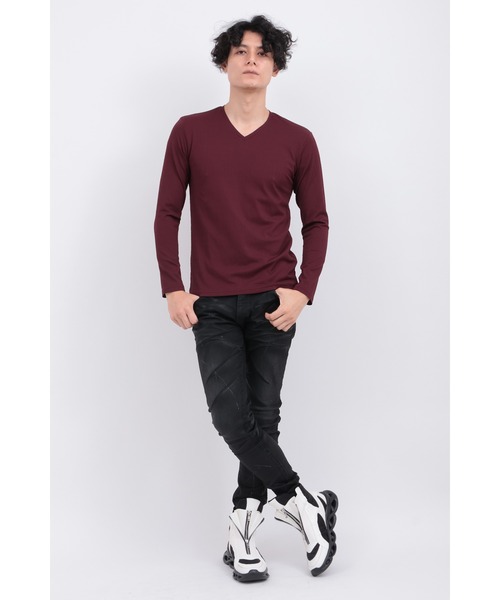 【ホワイト】TORNADO MART∴ツイストグリッドJQVネック TORNADO MART（トルネードマート） tシャツ ツイストグリッドJQVネック